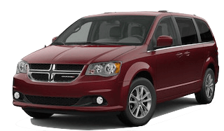 A red 2019 Dodge Grand Caravan