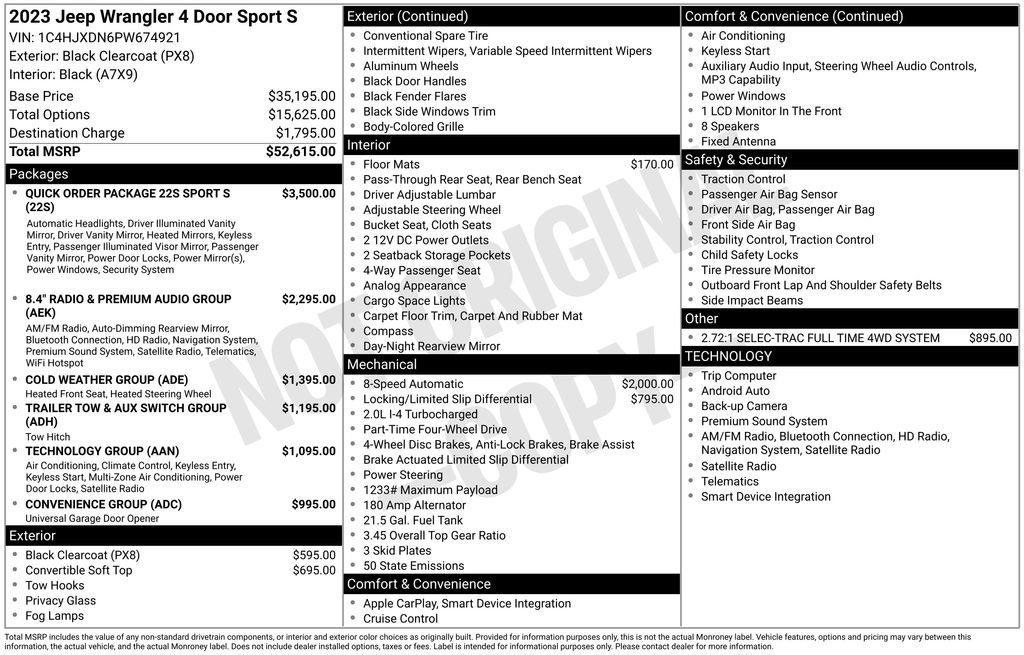 2023 Jeep Wrangler 4-Door Sport S's photo