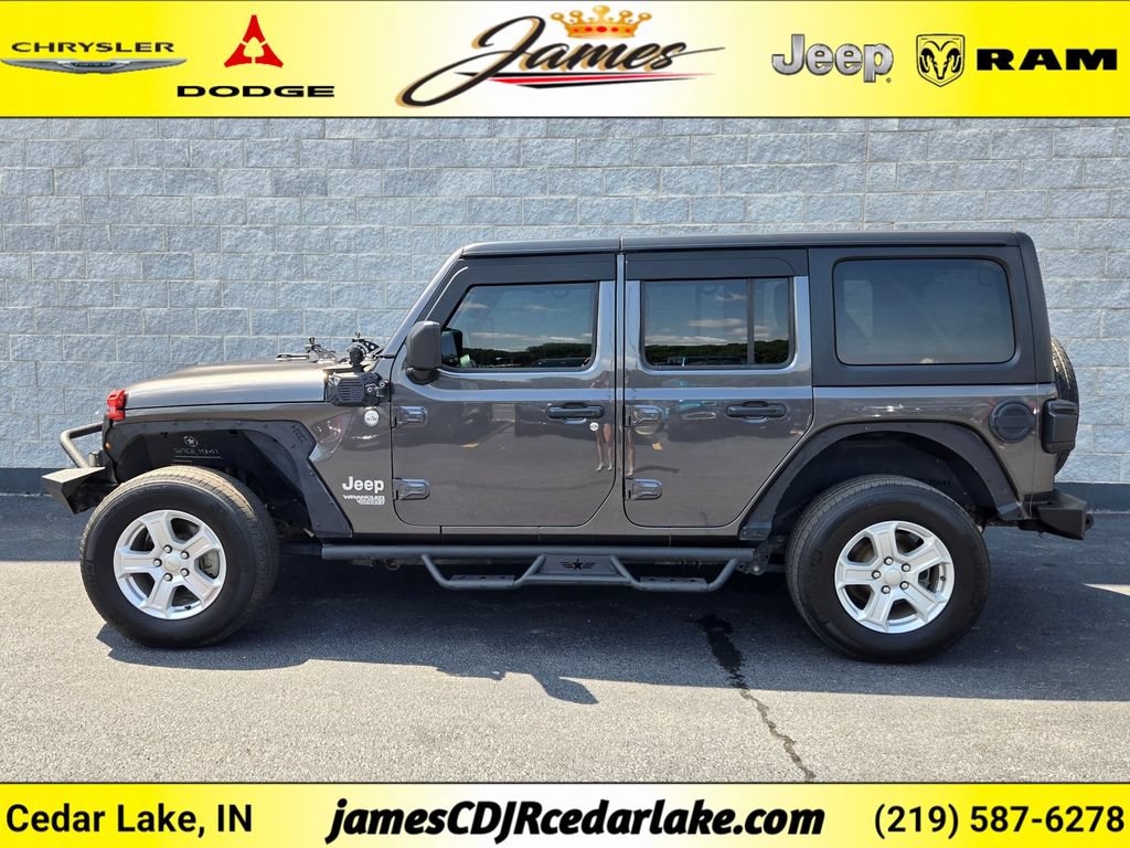 Used 2019 Jeep Wrangler Unlimited Sport S with VIN 1C4HJXDN8KW563828 for sale in Cedar Lake, IN