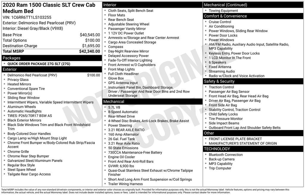 2020 RAM Ram 1500 Classic SLT's photo