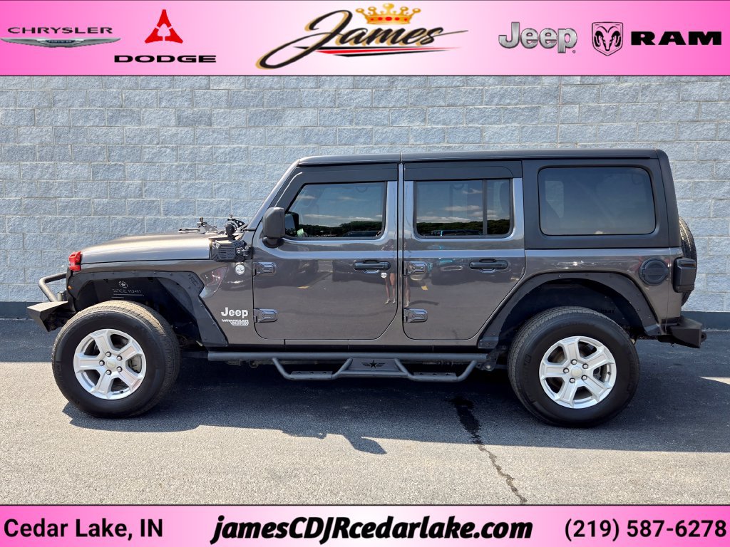 Used 2019 Jeep Wrangler Unlimited Sport S with VIN 1C4HJXDN8KW563828 for sale in Cedar Lake, IN
