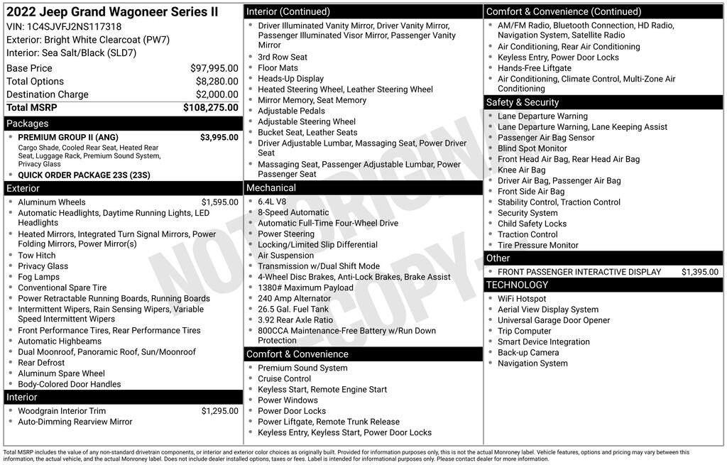 Used 2022 Jeep Grand Wagoneer Series II SUV