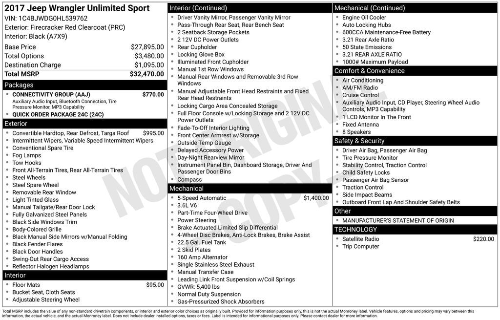 2017 Jeep Wrangler Unlimited Sport's photo