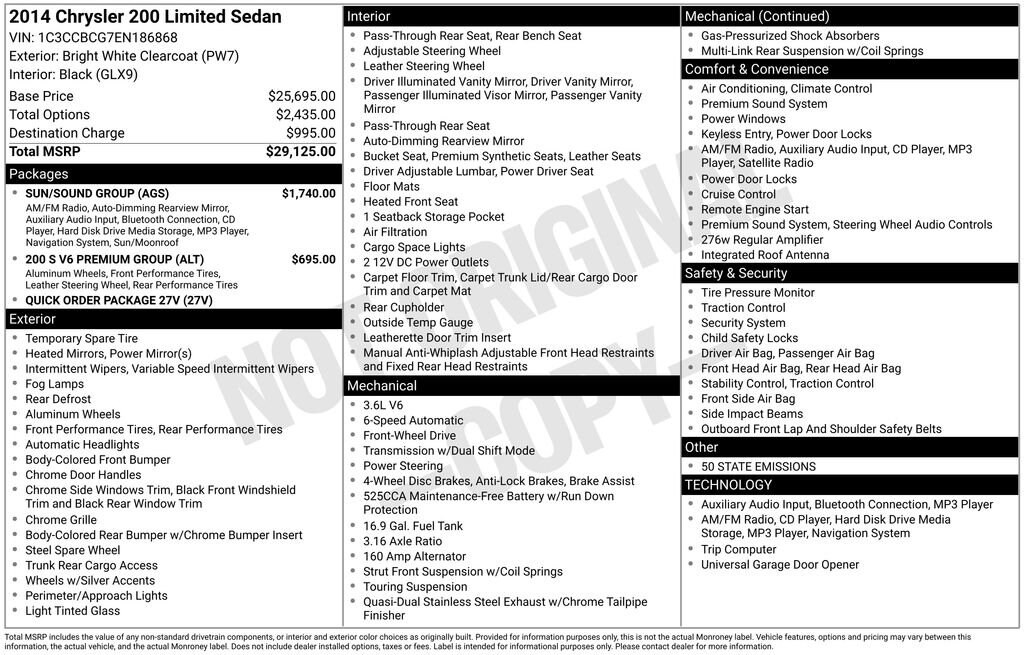 Used 2014 Chrysler 200 Limited Sedan