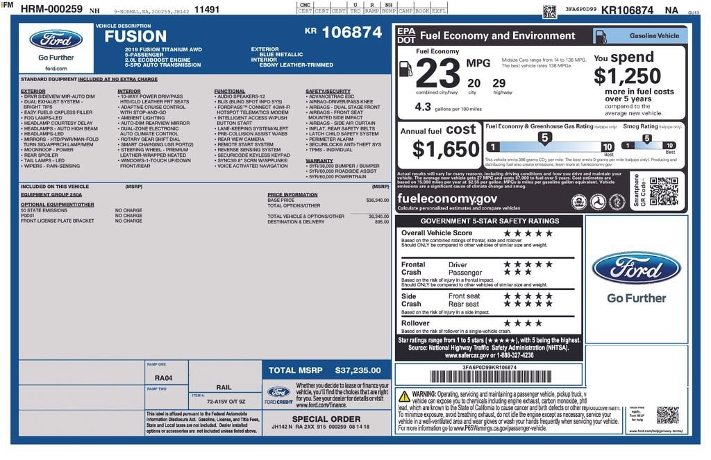 2019 Ford Fusion Titanium