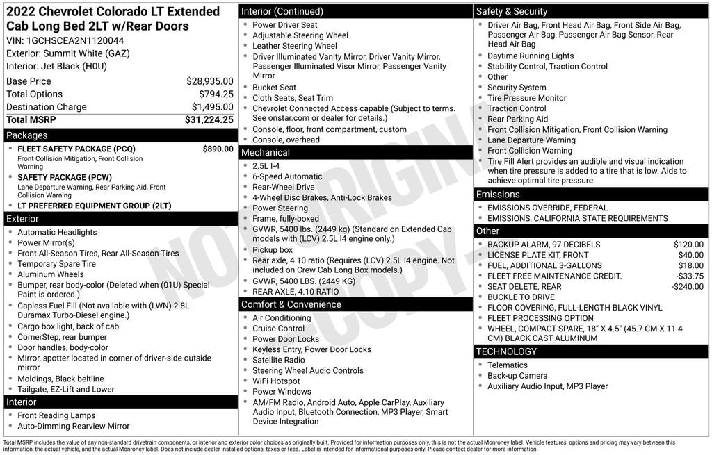 Used 2022 Chevrolet Colorado LT Truck Extended Cab