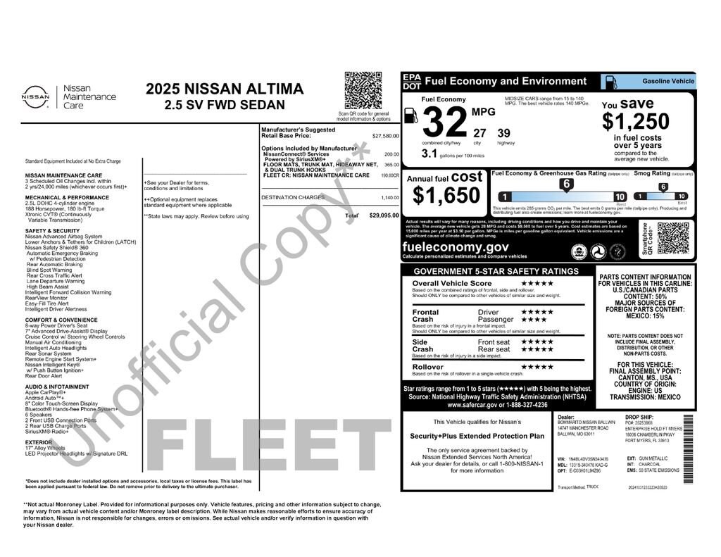 Used 2025 Nissan Altima SV Sedan