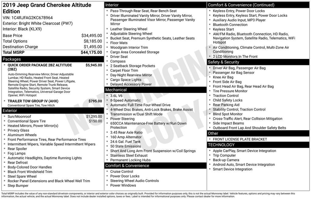 2019 Jeep Grand Cherokee SUV 