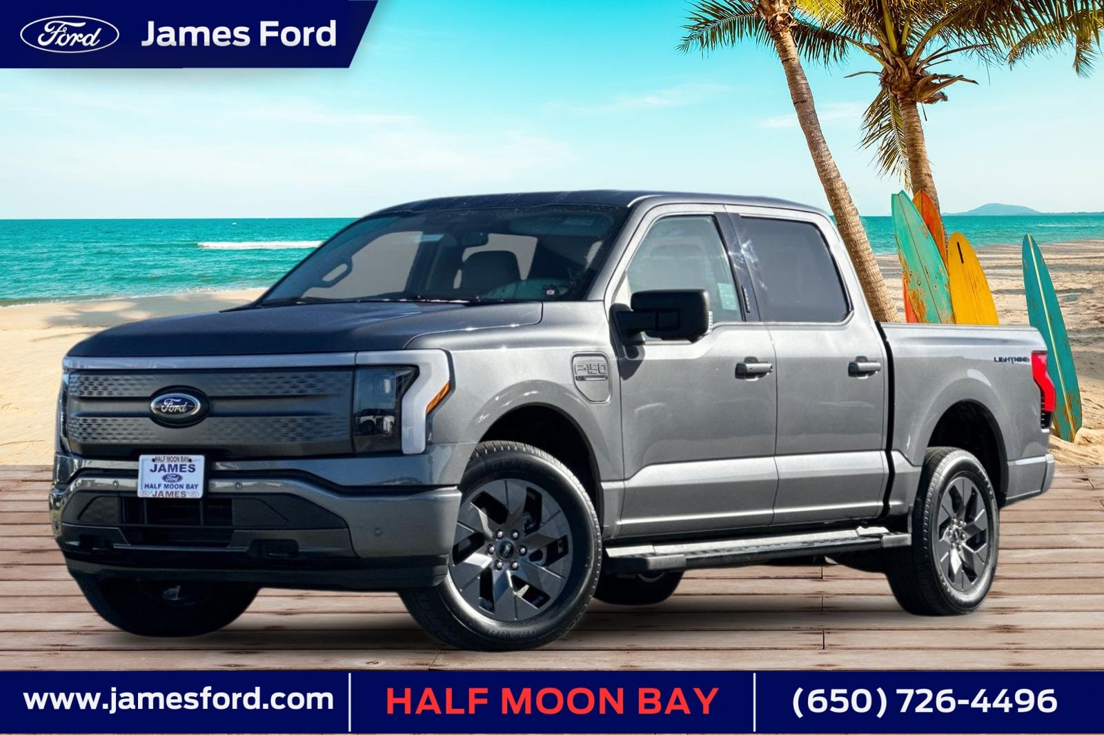Used 2023 Ford F-150 Lightning XLT with VIN 1FT6W1EV2PWG15790 for sale in Half Moon Bay, CA