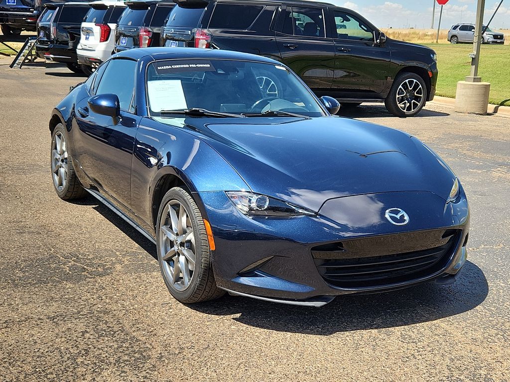 Used 2021 Mazda MX-5 Miata RF Grand Touring with VIN JM1NDAM75M0451941 for sale in Lubbock, TX