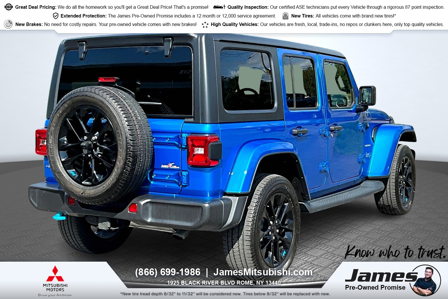 Used 2023 Jeep Wrangler 4xe Sahara 4XE with VIN 1C4JJXP61PW517089 for sale in Rome, NY