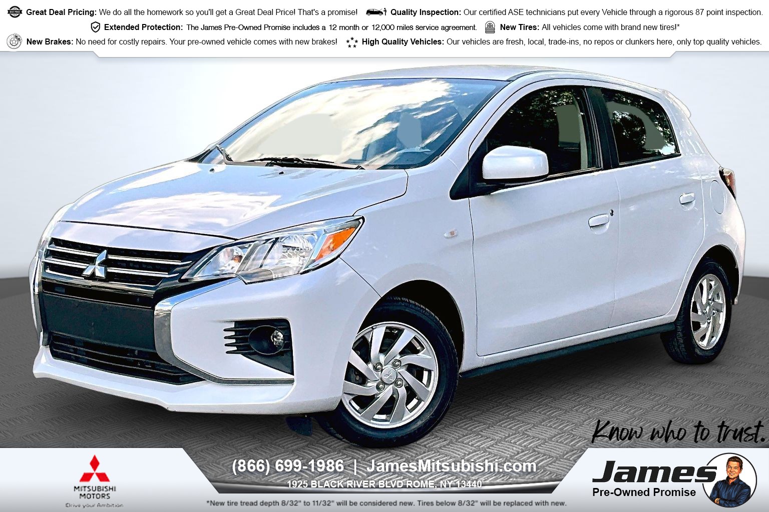Used 2024 Mitsubishi Mirage LE with VIN ML32AUHJ4RH037905 for sale in Rome, NY