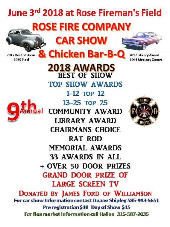 James Ford Of Williamson >> Rose Fire Company Car Show And Bar B Q James Ford Of James Ford Of Williamson >> Rose Fire Company Car Show And Bar B Q James Ford Of