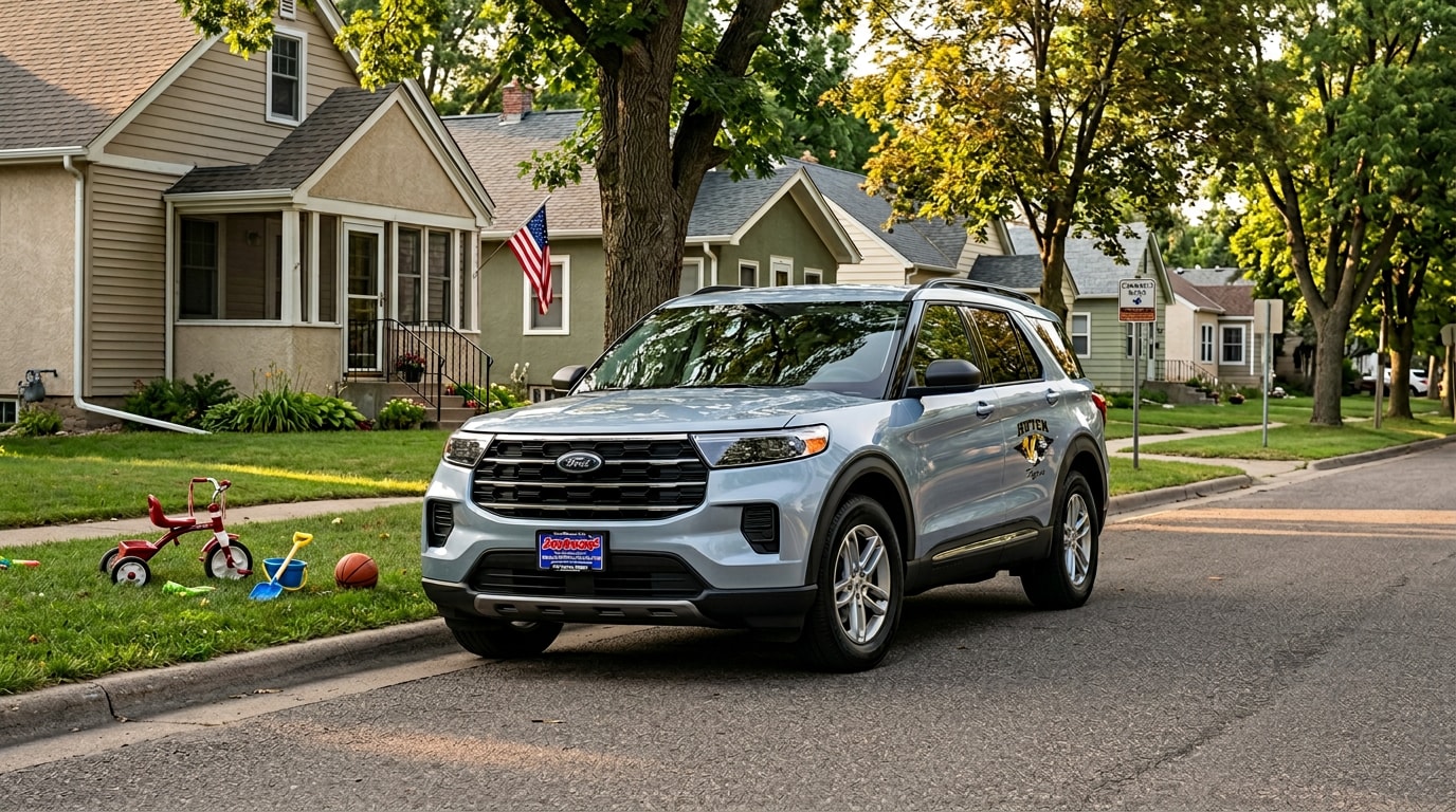 2026 Ford Explorer SUV in Minnesota winter conditions at Jay Malone Ford Hutchinson MN
