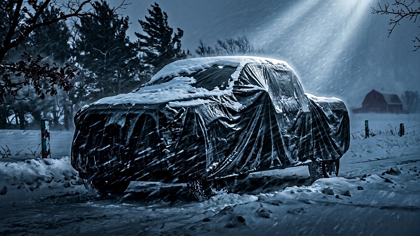 2027 Ford F-150 concept under a cover — reserve yours at Jay Malone Ford in Hutchinson, MN