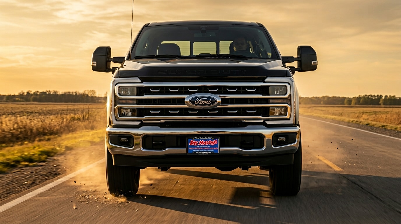 2026 Ford Super Duty engines including 6.8L gas, 7.3L Godzilla, and 6.7L Power Stroke diesel at Jay Malone Ford in Hutchinson, MN