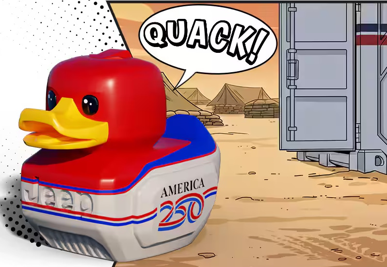 Jeep Twelve 4 Twelve collectible patriotic duck for the Wrangler America250 Edition drop