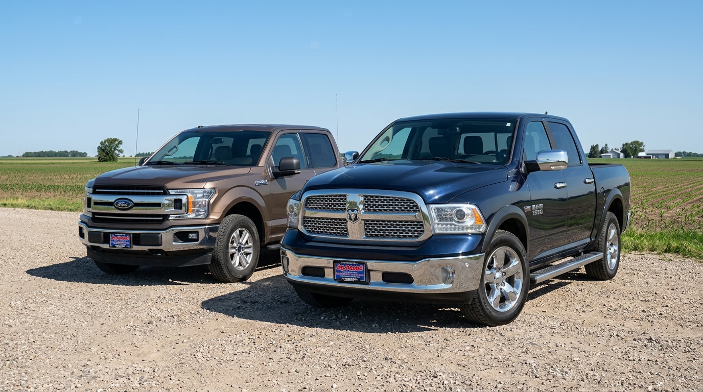 Used Ram 1500 vs Used Ford F-150 comparison at Jay Malone Motors in Hutchinson MN