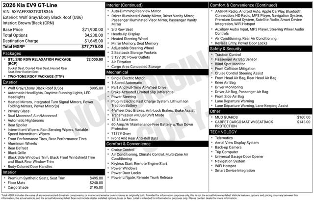 2026 Kia EV9 GT-Line - Photo 6