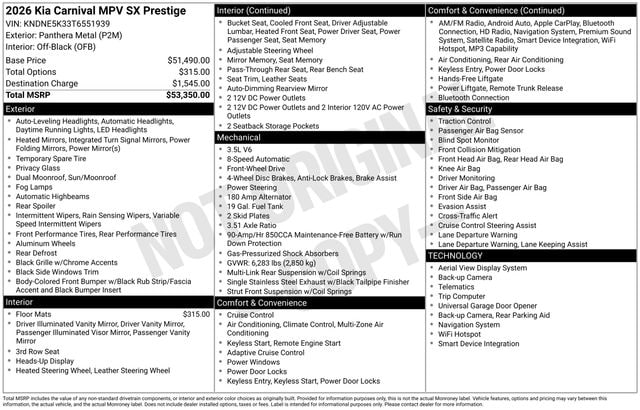 2026 Kia Carnival SX Prestige - Photo 5