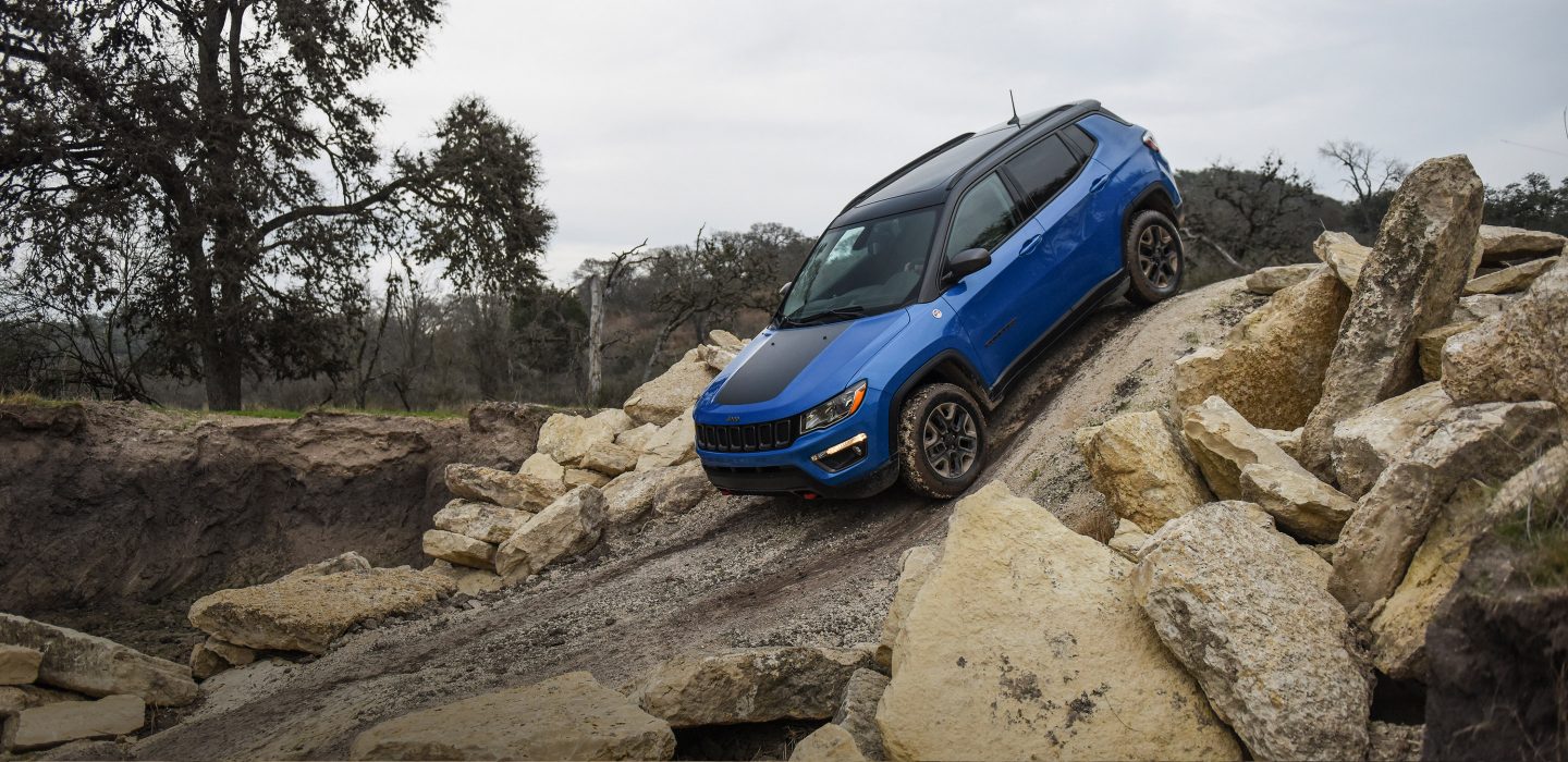 2018 Jeep Compass Trailhawk 4x4 Blue Exterior Off-Road 2018 Jeep Compass Trailhawk 4x4 Blue Exterior Off-Road