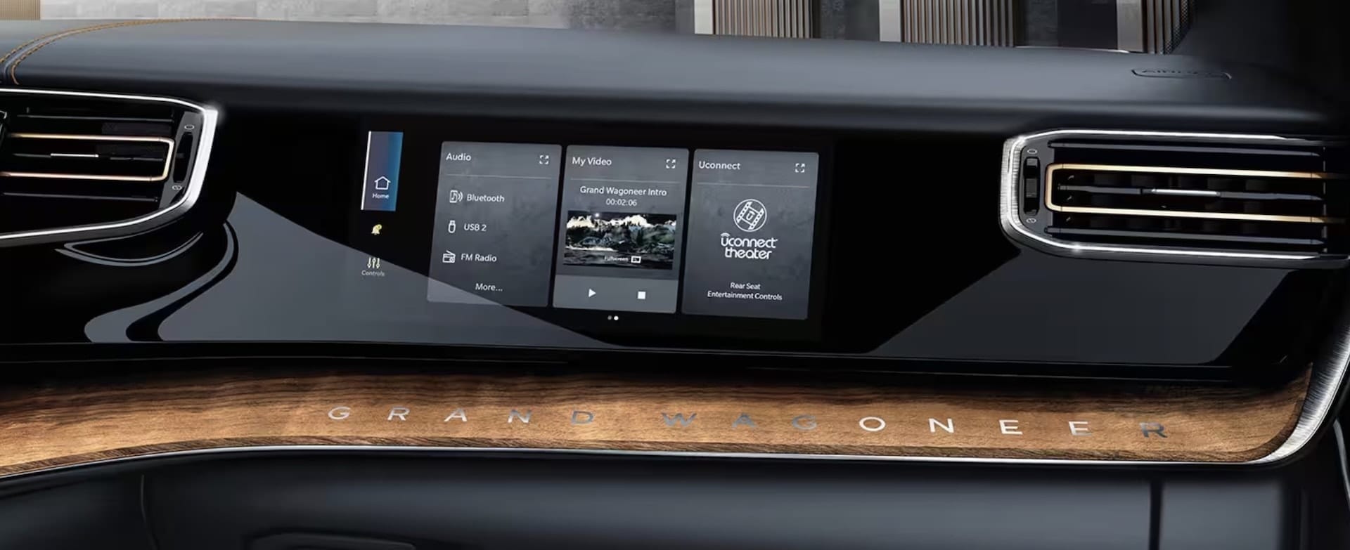 2026 Jeep Grand Wagoneer second-row seating and door panel trim