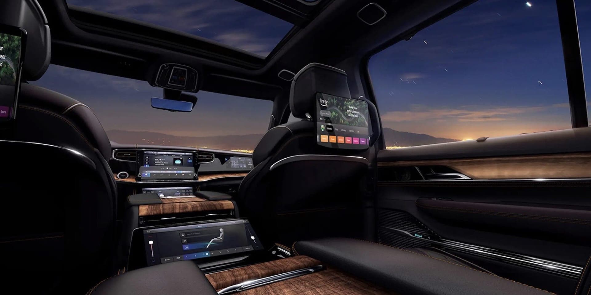 2026 Jeep Grand Wagoneer interior, console and trim detail