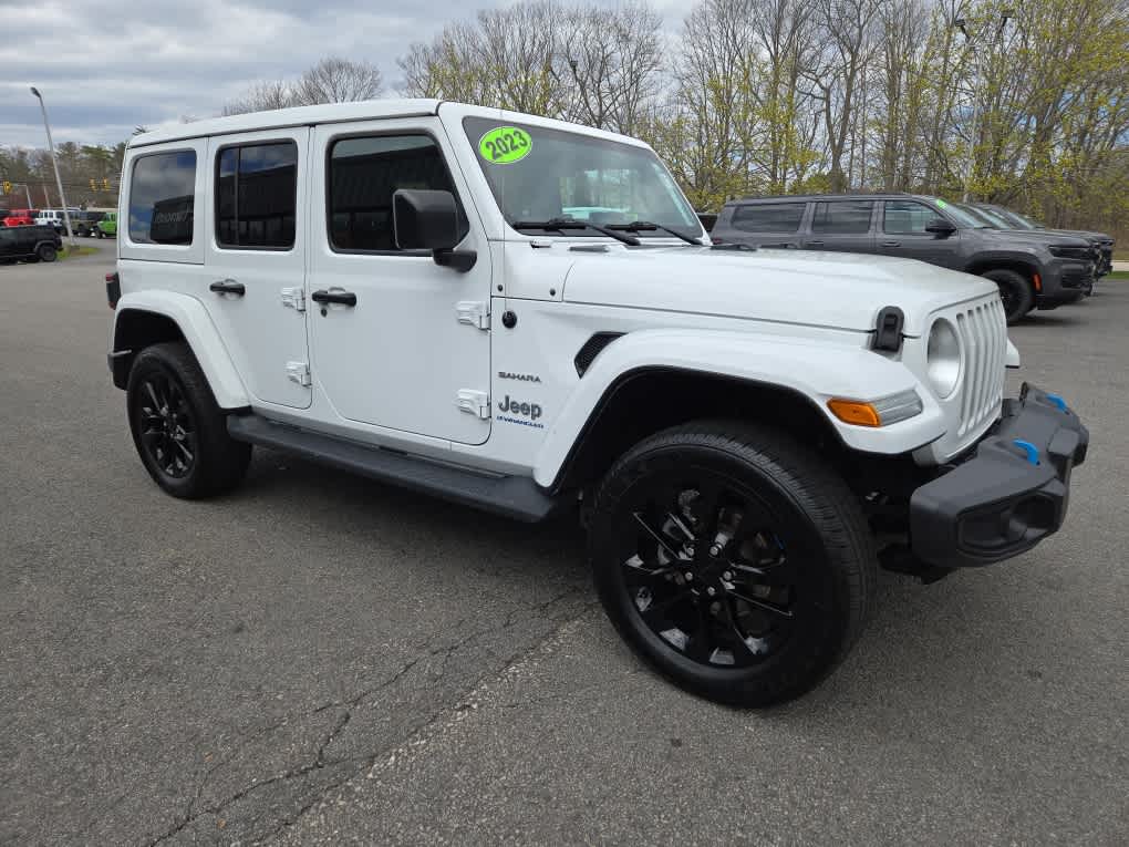 Used 2023 Jeep Wrangler 4xe Sahara 4XE with VIN 1C4JJXP66PW554414 for sale in Portsmouth, NH