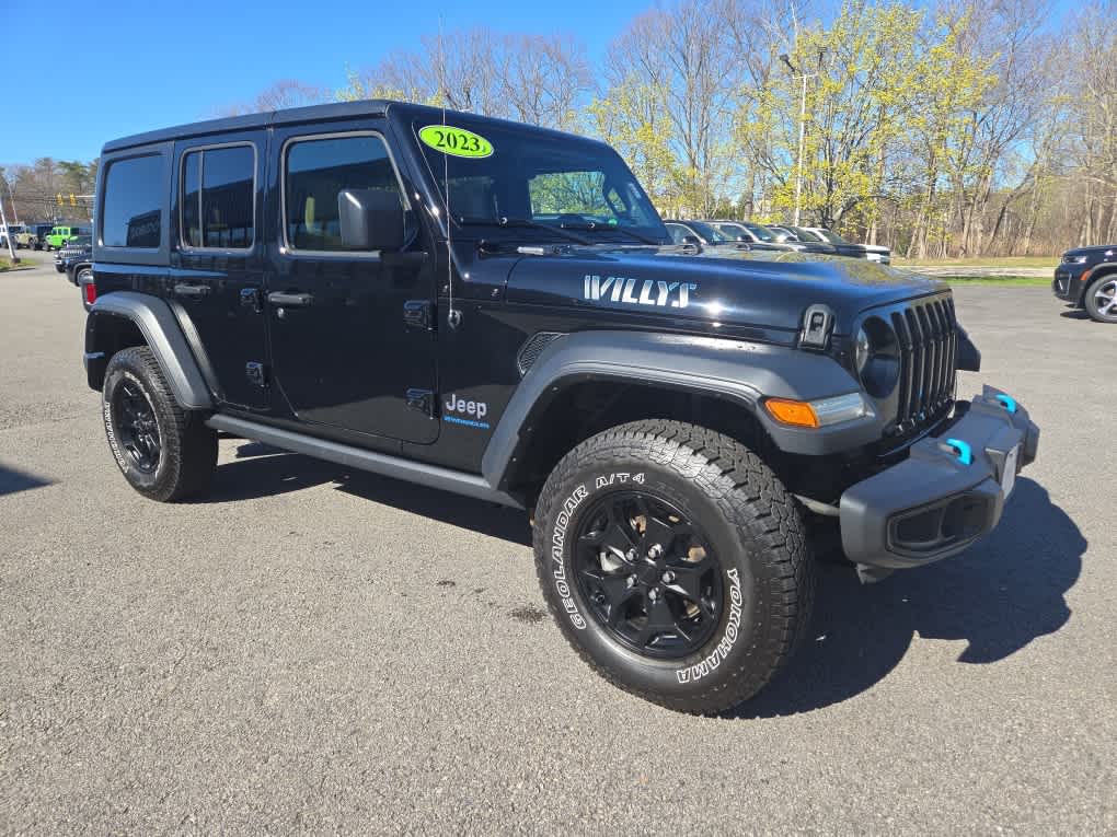 Used 2023 Jeep Wrangler 4xe Willys 4XE with VIN 1C4JJXN66PW592163 for sale in Portsmouth, NH