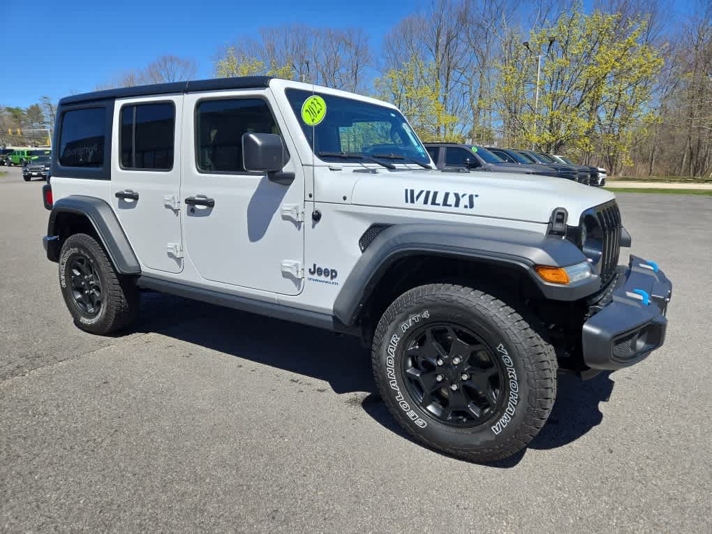 Used 2023 Jeep Wrangler 4xe Willys 4XE with VIN 1C4JJXN69PW621073 for sale in Portsmouth, NH