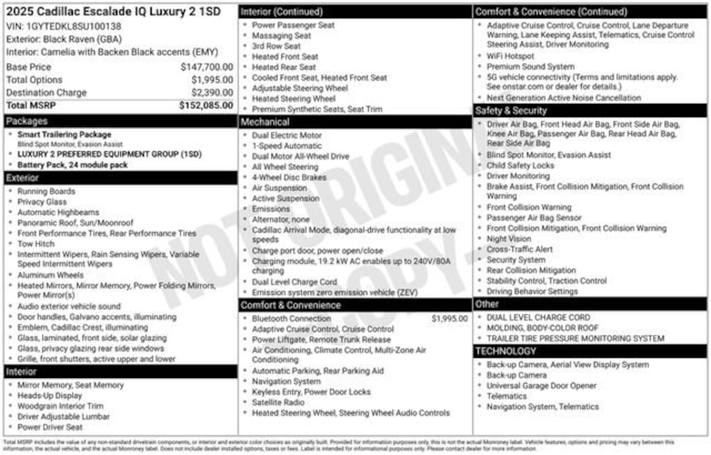 New 2025 CADILLAC ESCALADE IQ Luxury 2 SUV