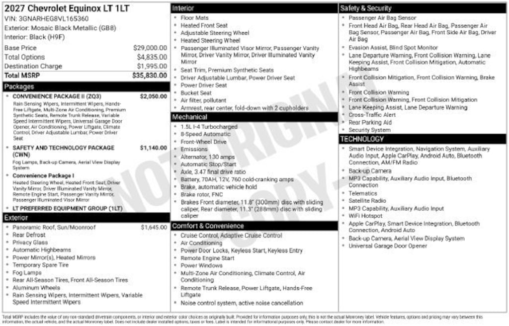 New 2027 Chevrolet Equinox LT SUV