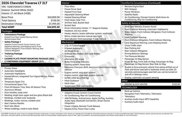 2026 Chevrolet Traverse LT - Photo 36