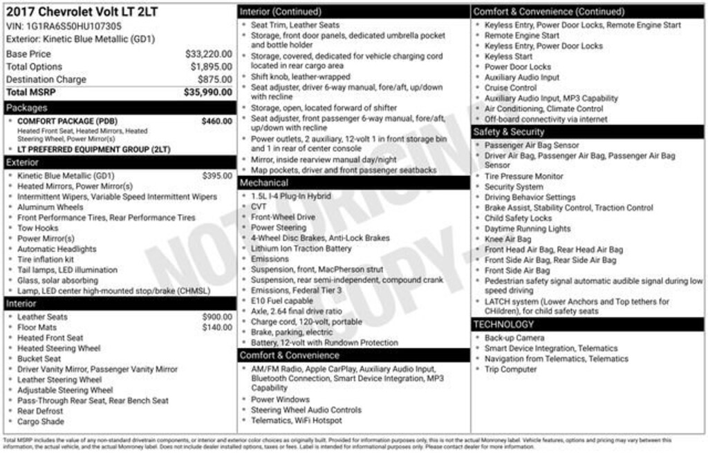 Used 2017 Chevrolet Volt LT Car