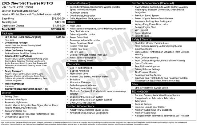 2026 Chevrolet Traverse RS - Photo 38