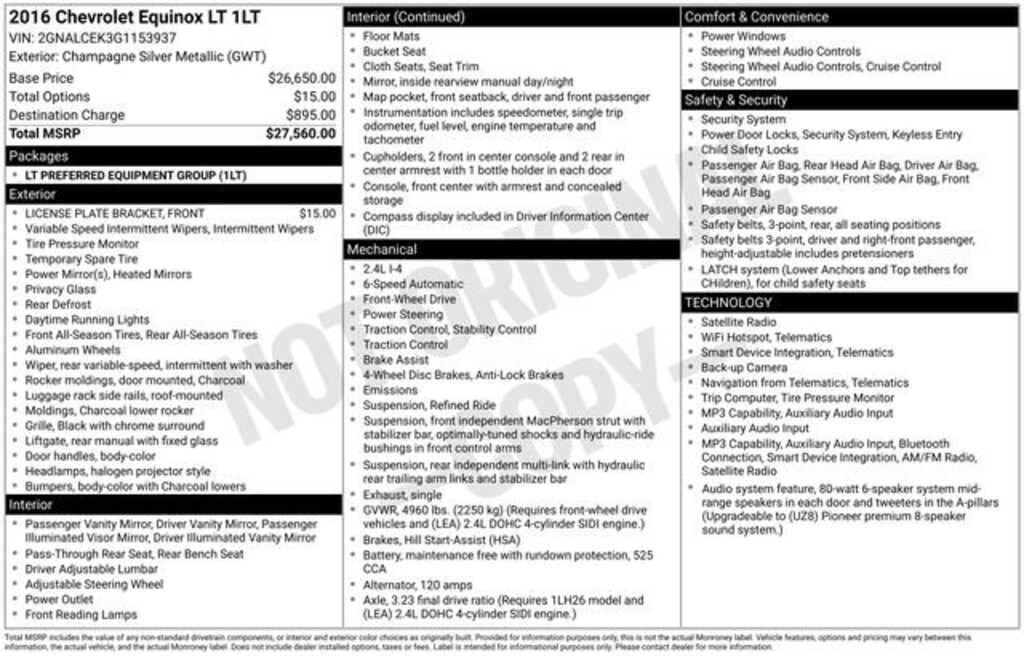 Used 2016 Chevrolet Equinox LT SUV