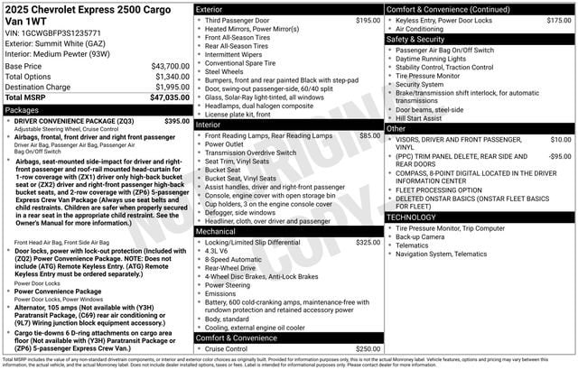 2025 Chevrolet Express Cargo Work Van - Photo 30