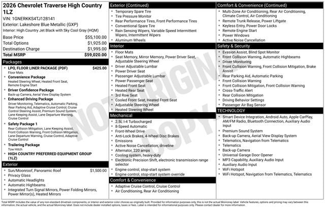 2026 Chevrolet Traverse High Country - Photo 37