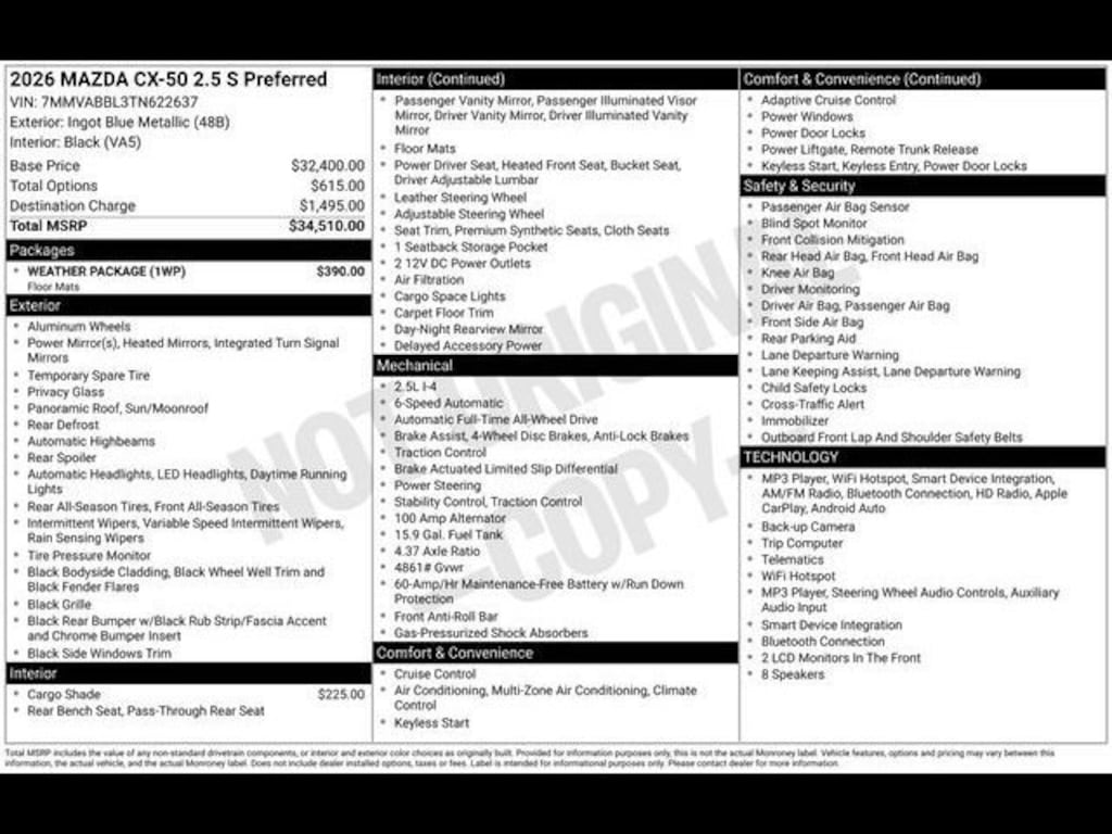 New 2026 Mazda CX-50 2.5 S Preferred AWD Sport Utility