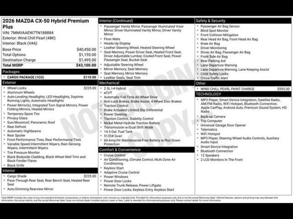 New 2026 Mazda CX-50 Hybrid Premium Plus AWD Sport Utility