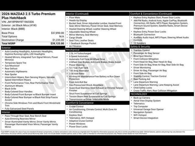 2026 Mazda Mazda3 Turbo Premium Plus - Photo 31