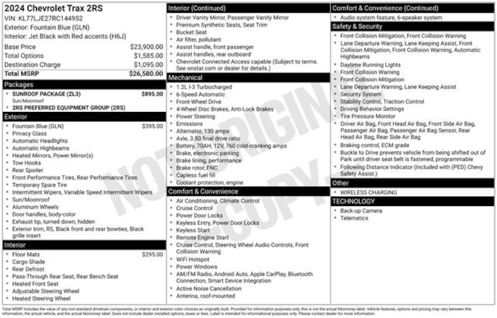 Used 2024 Chevrolet Trax 2RS SUV