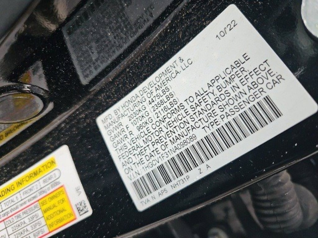 Used 2022 Honda Accord Sedan Sedan