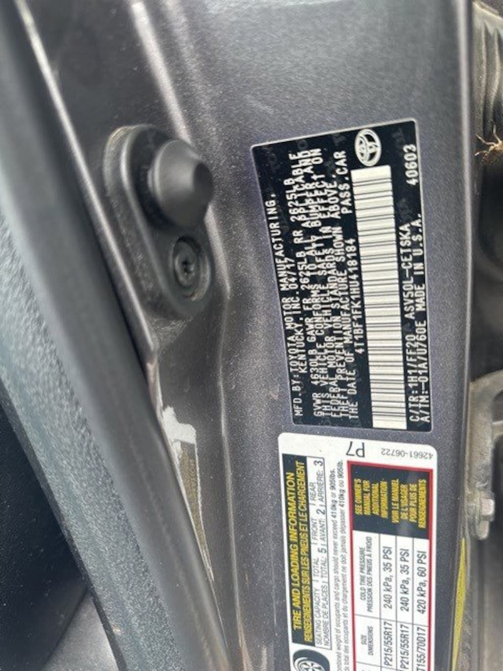 Used 2017 Toyota Camry Sedan