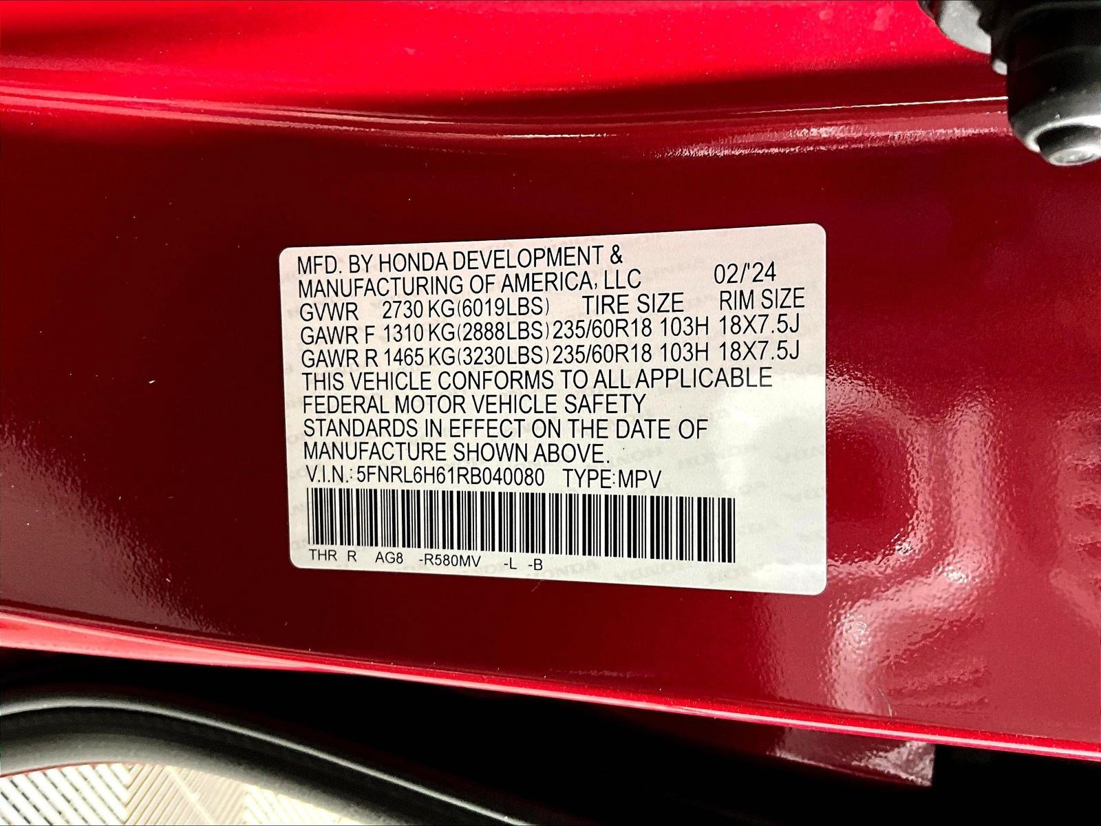 2024 Honda Odyssey EX-L - Photo 19