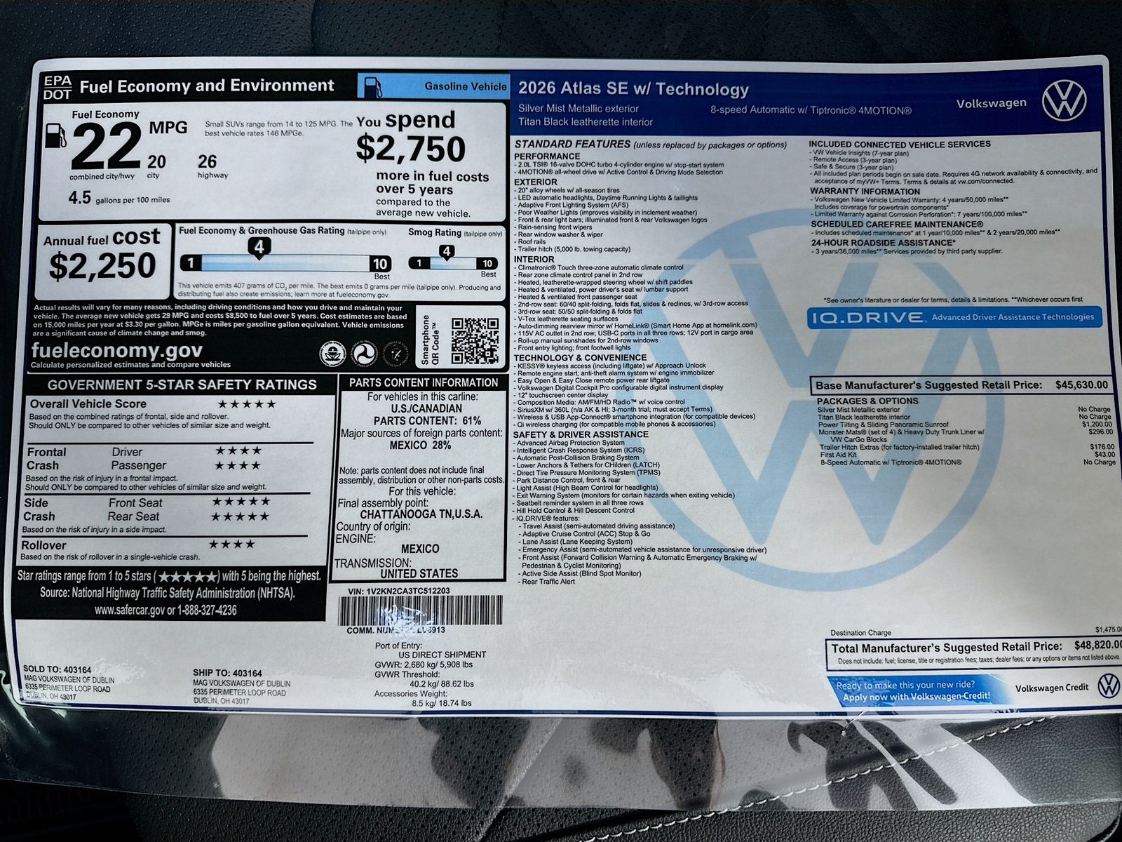 2026 Volkswagen Atlas SE w/Tech - Photo 49