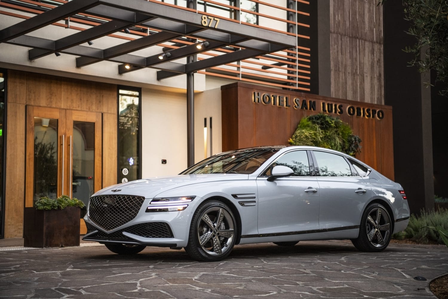 2023 Genesis G80 outside of a hotel
