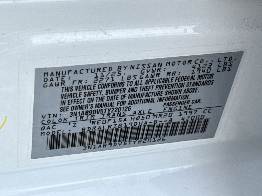 New 2026 Nissan Sentra SR Sedan