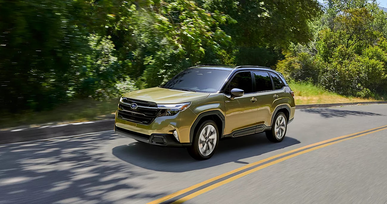 2025 Subaru Forester Hybrid on the road