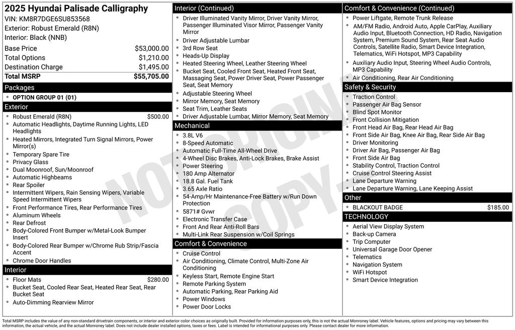 Used 2025 Hyundai Palisade Calligraphy SUV